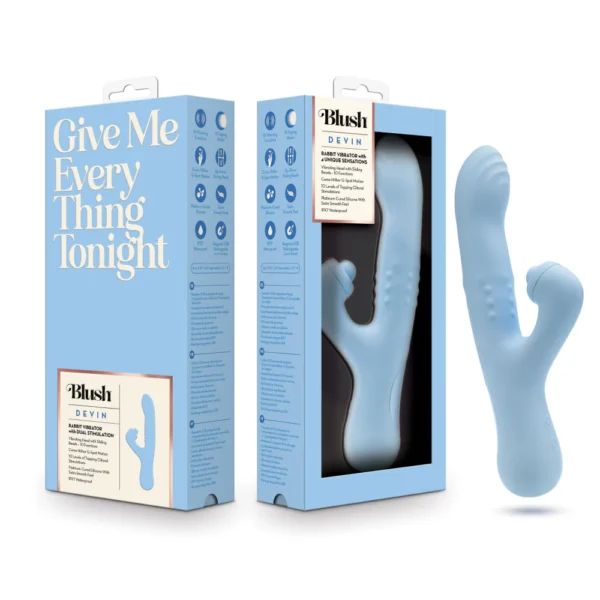 Blush Devin Blue – Vibrador Rabbit Doble Estimulación - Imagen 2