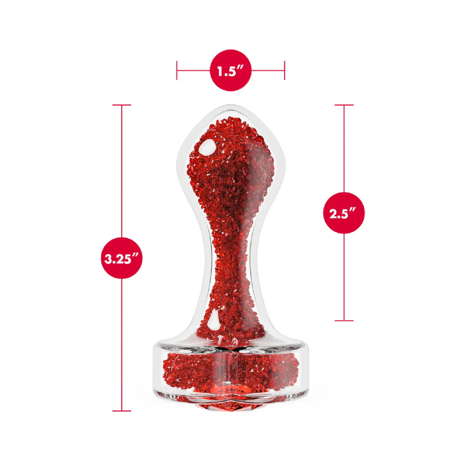 Plug Anal de Vidrio Oh My Gem 3.25" - Lujoso Blush Plug Anal de Vidrio Oh My Gem 3.25" - Lujoso - Imagen 4